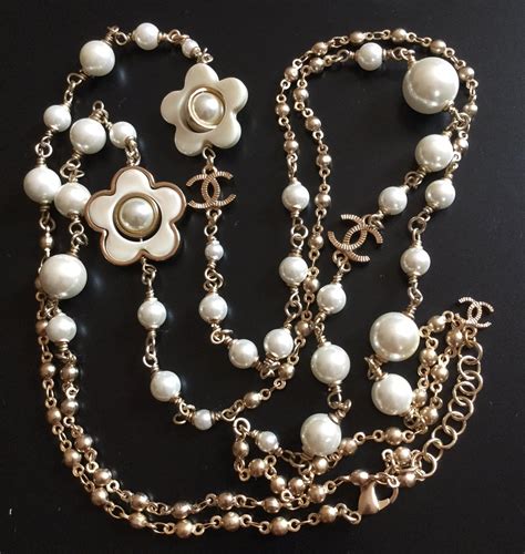 chanel gold cc necklace|cost of Chanel pearl necklace.